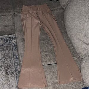 Stretch Flared Pants in Taupe